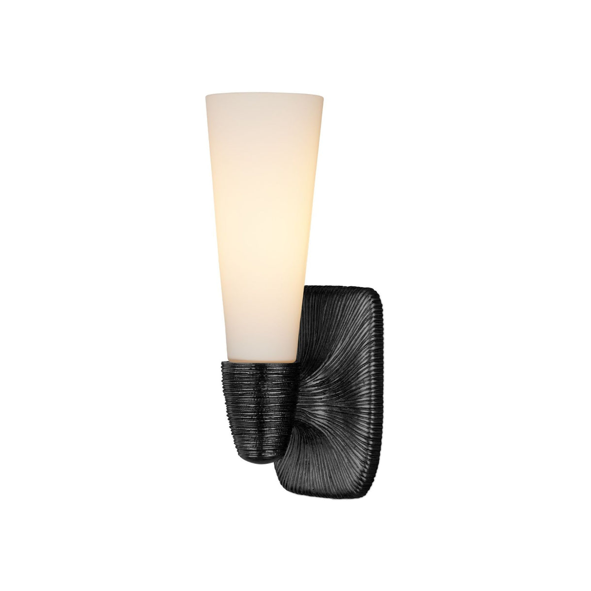 Currey and Company - 5800-0068 - One Light Wall Sconce - Bonaz - Opaque White / Oil Rubbed Bronze