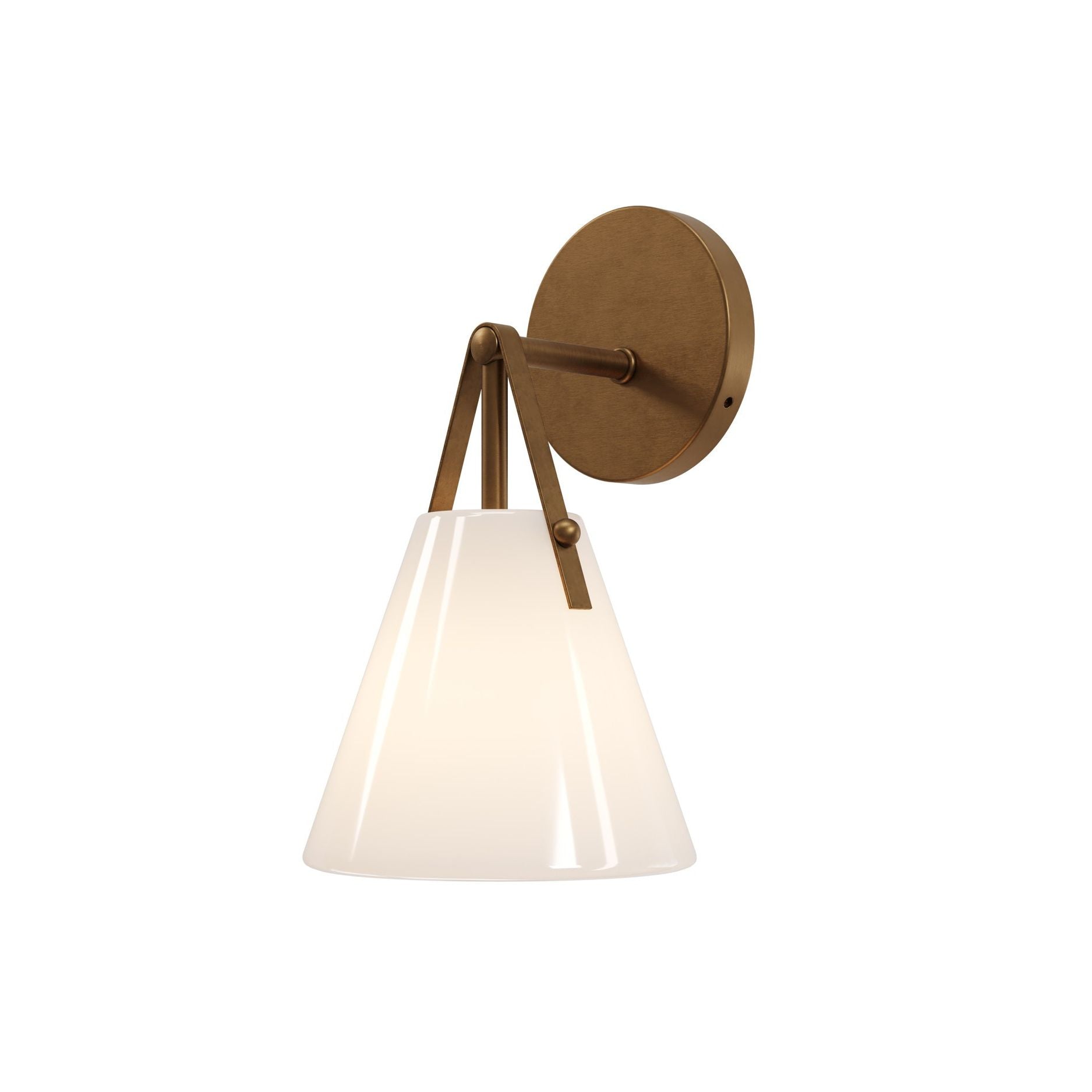 Currey and Company - 5800-0072 - One Light Wall Sconce - Bronwen - Opaque White / Antique Brass