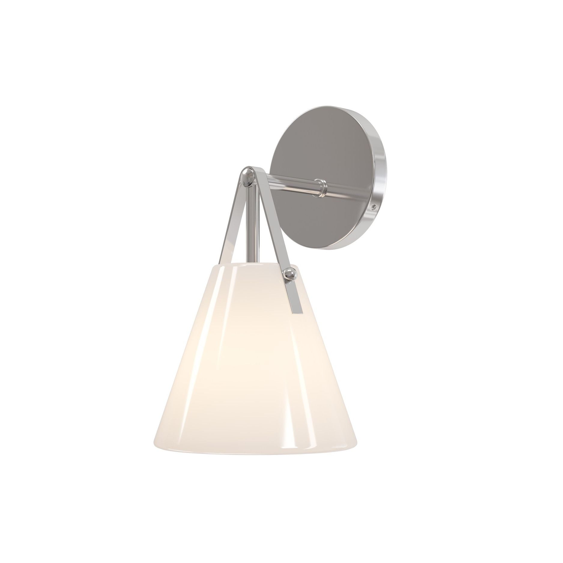 Currey and Company - 5800-0073 - One Light Wall Sconce - Bronwen - Opaque White / Polished Nickel