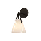 Currey and Company - 5800-0074 - Une lumière Murale - Bronwen - Blanc opaque / Bronze huilé
