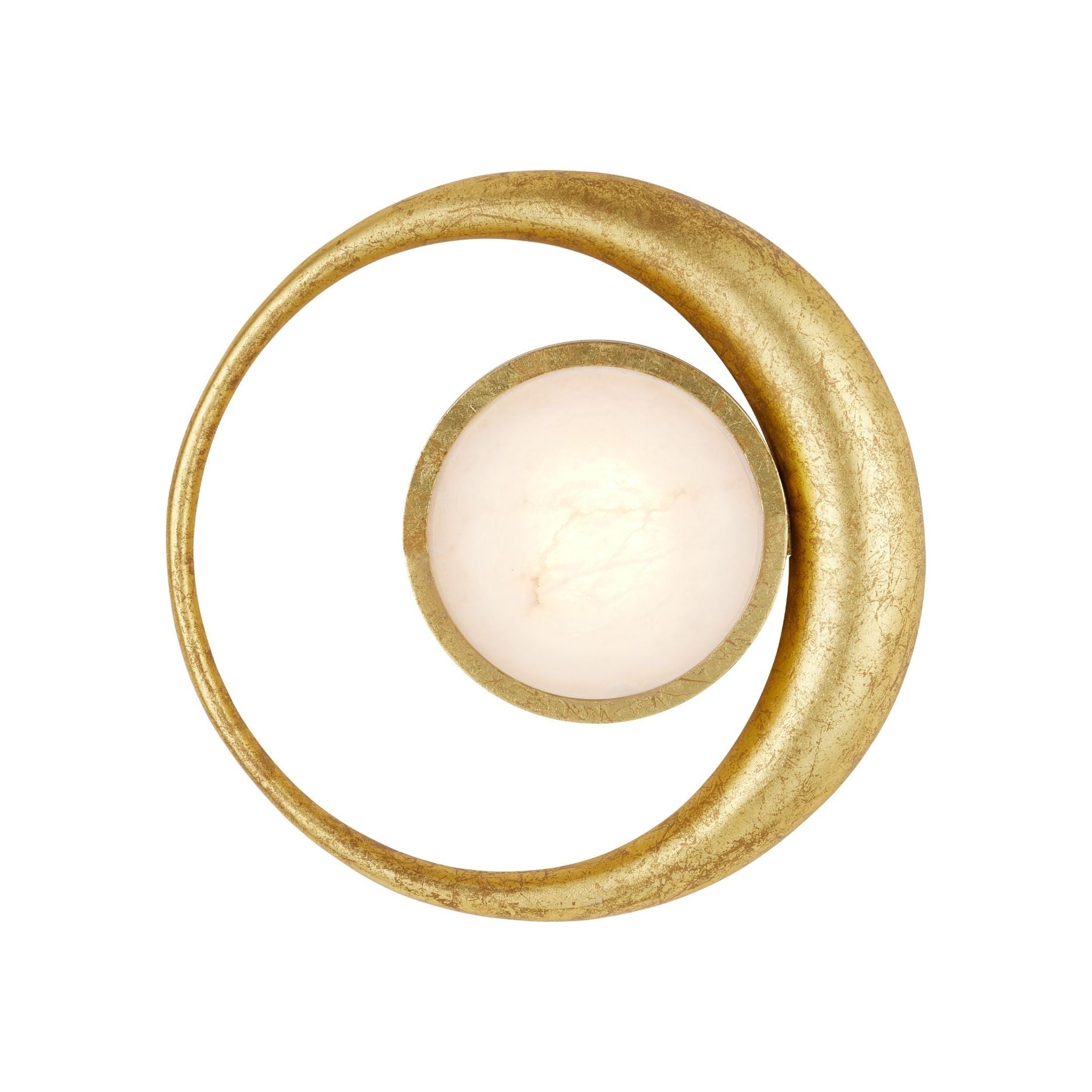 Currey and Company - 5900-0059 - LED Murale - Muluk Murale - Feuille d'or / Blanc