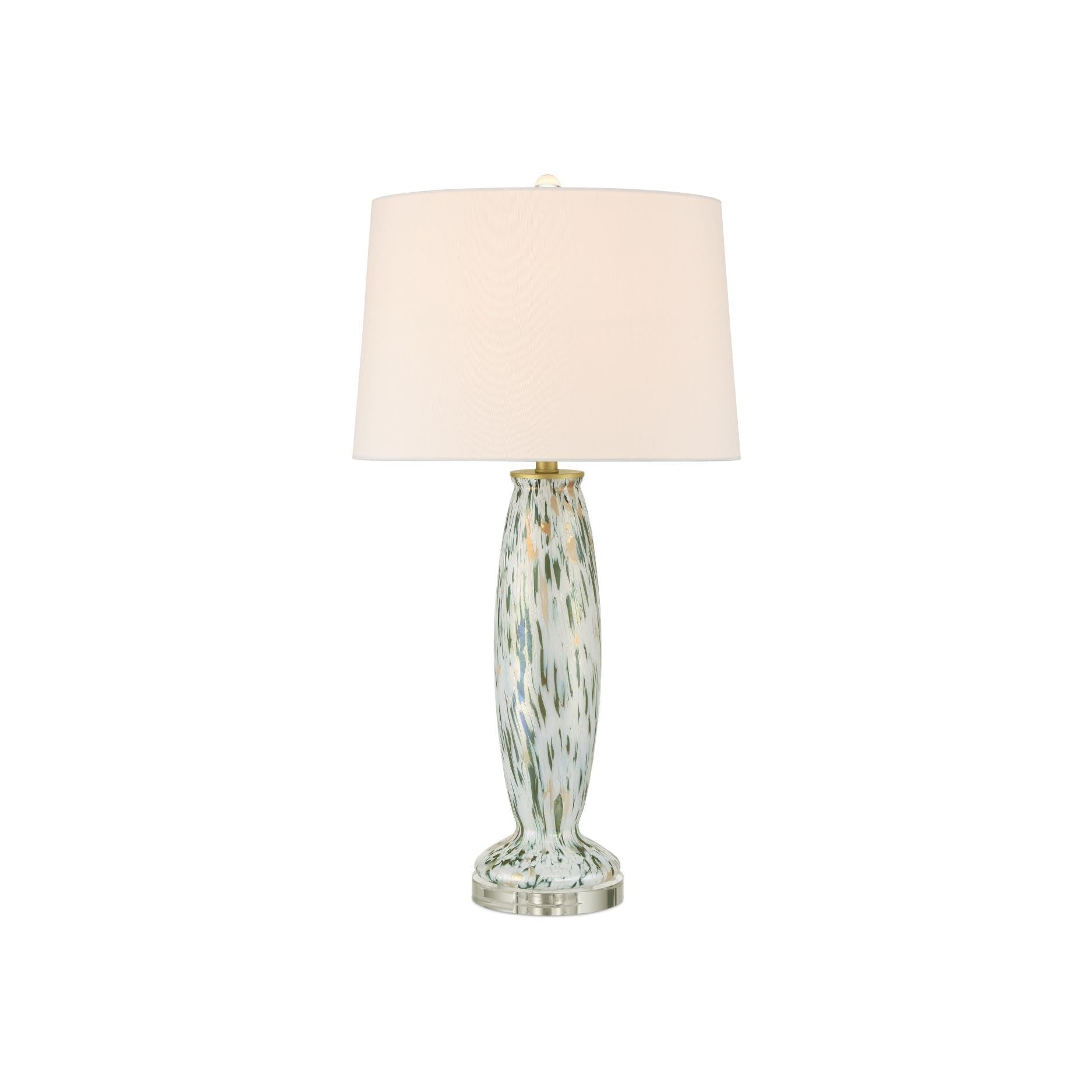 Currey and Company - 6000-1013 - One Light Table Lamp - Motte Table Lamp - White / Green / Pale Pink / Clear