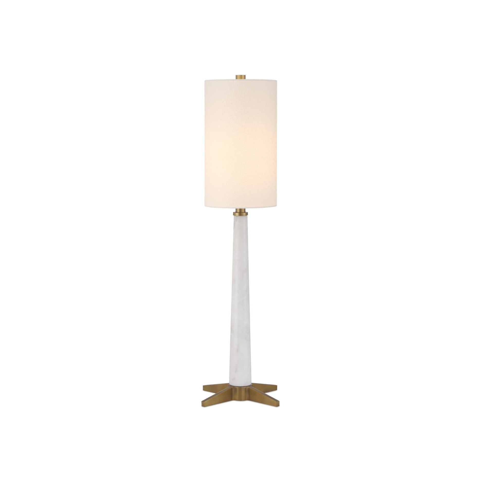 Currey and Company - 6000-1016 - One Light Table Lamp - Munroe White Table Lamp - White / Antique Brass