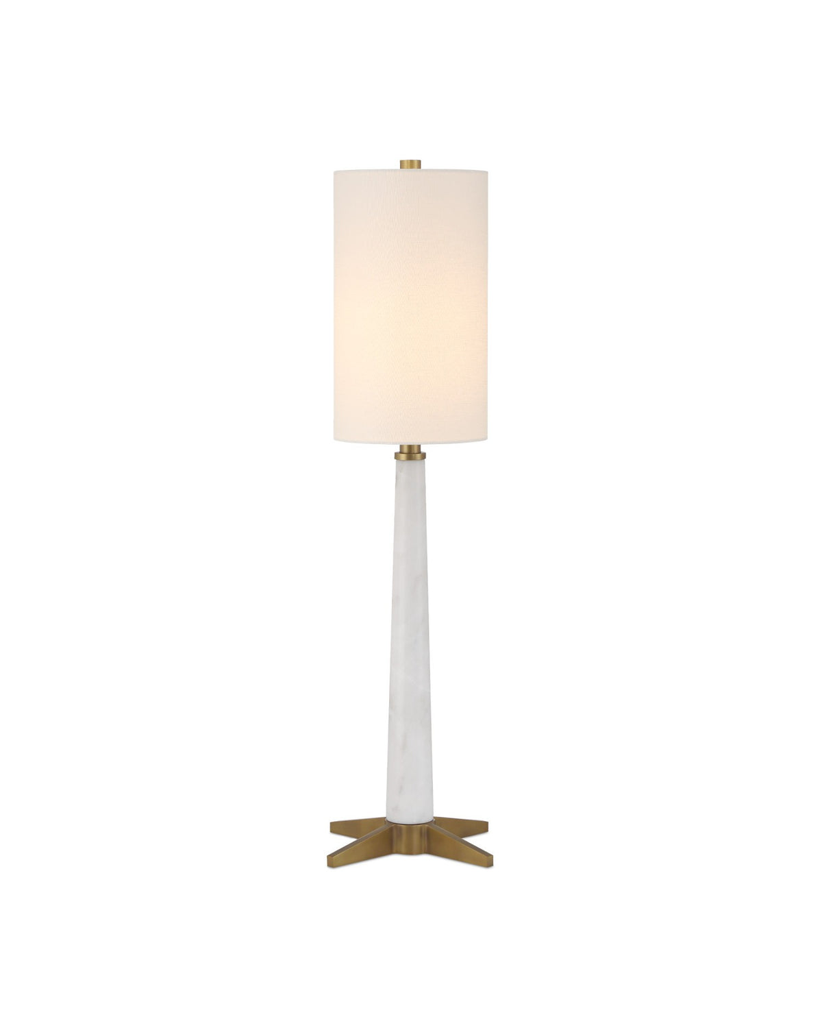 Currey and Company - 6000-1016 - Une lumière Lampe de table - Munroe White Lampe de table - Blanc / Laiton antique