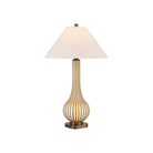 Currey and Company - 6000-1019 - Une lumière Lampe de table - Striae Lampe de table - Jaune / Blanc cassé