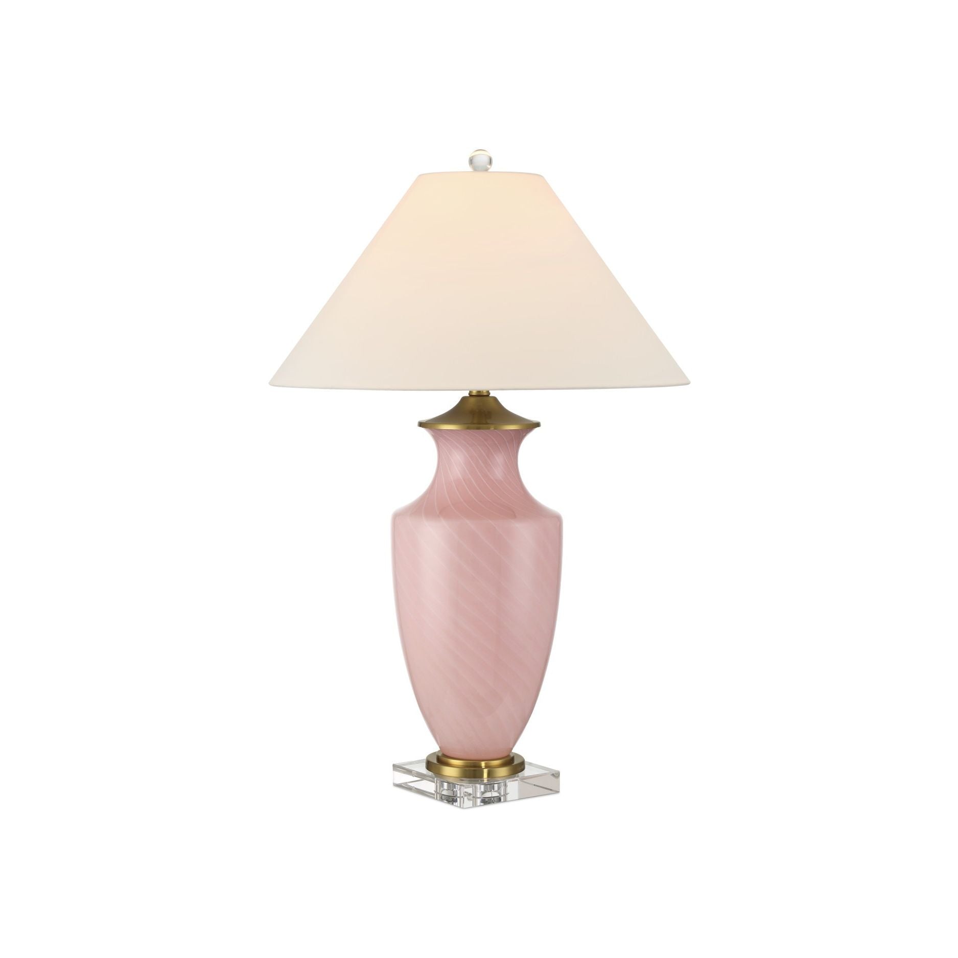 Currey and Company - 6000-1023 - Une lumière Lampe de table - Lucy Pink Lampe de table - Rose / Transparent