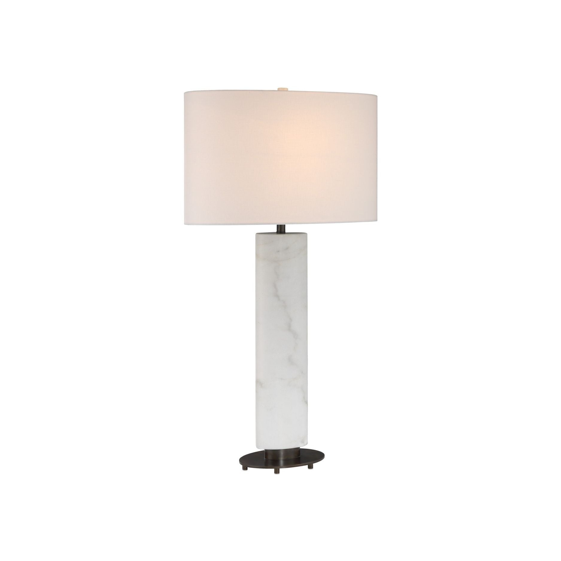 Currey and Company - 6000-1029 - Une lumière Lampe de table - Stanhope White Lampe de table - Blanc / Bronze