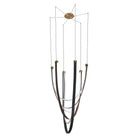 Thesis Lighting 207275A Ayers LED Chandelier in Champagne Bronze w/Black/Brown Leather