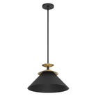 Thesis Lighting 207318A Tremolo Pendant in Textured Black, Champagne Gold