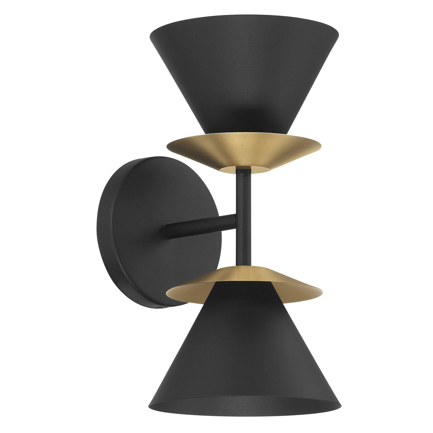 Thesis Lighting 207319A Tremolo LED Wall Sconce in Textured Black, Champagne Gold