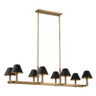 Thesis Lighting 207332A Mcgill Linear Chandelier in Natural Brass, Matte Black