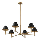 Thesis Lighting 207333A Mcgill Chandelier in Natural Brass, Matte Black