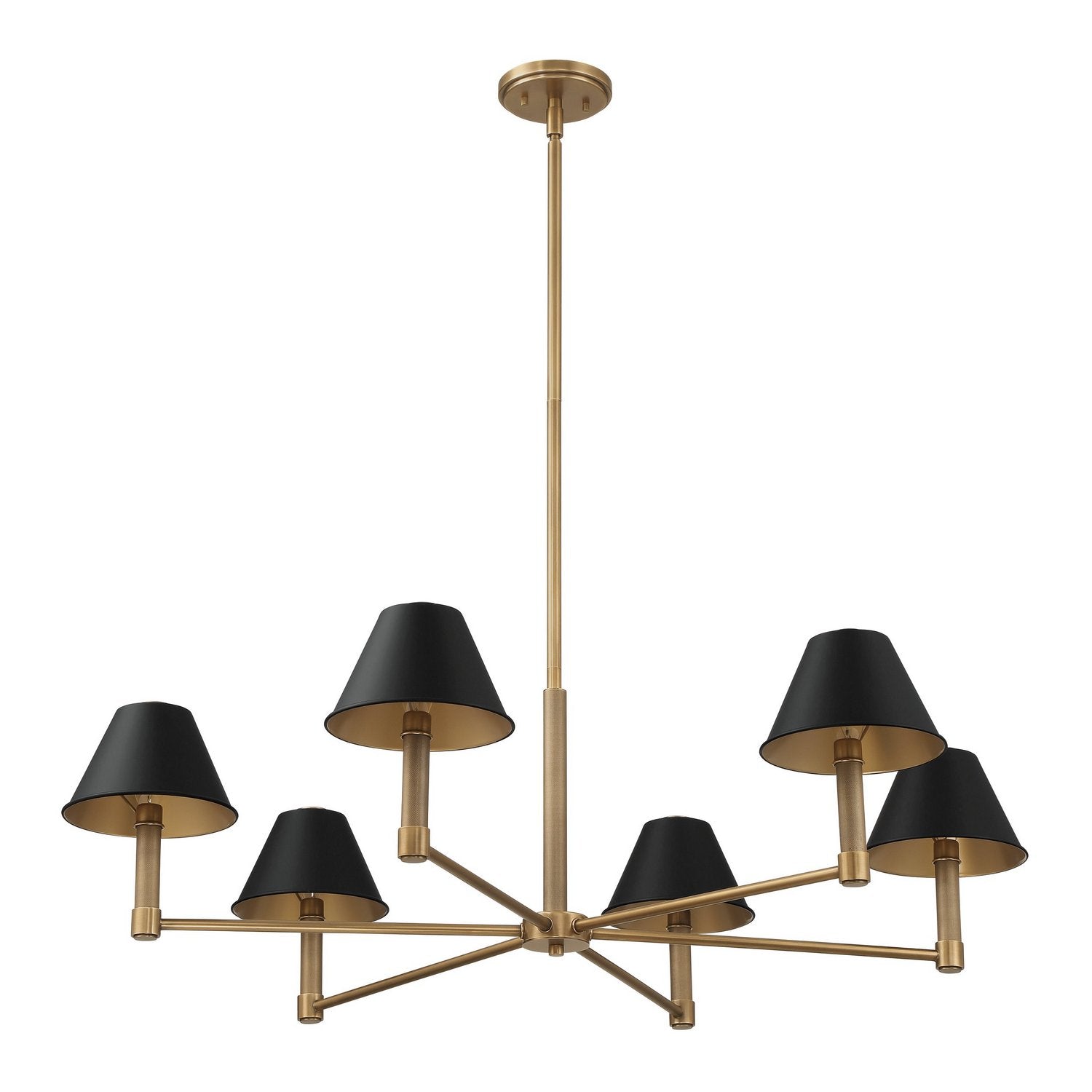 Thesis Lighting 207333A Mcgill Chandelier in Natural Brass, Matte Black