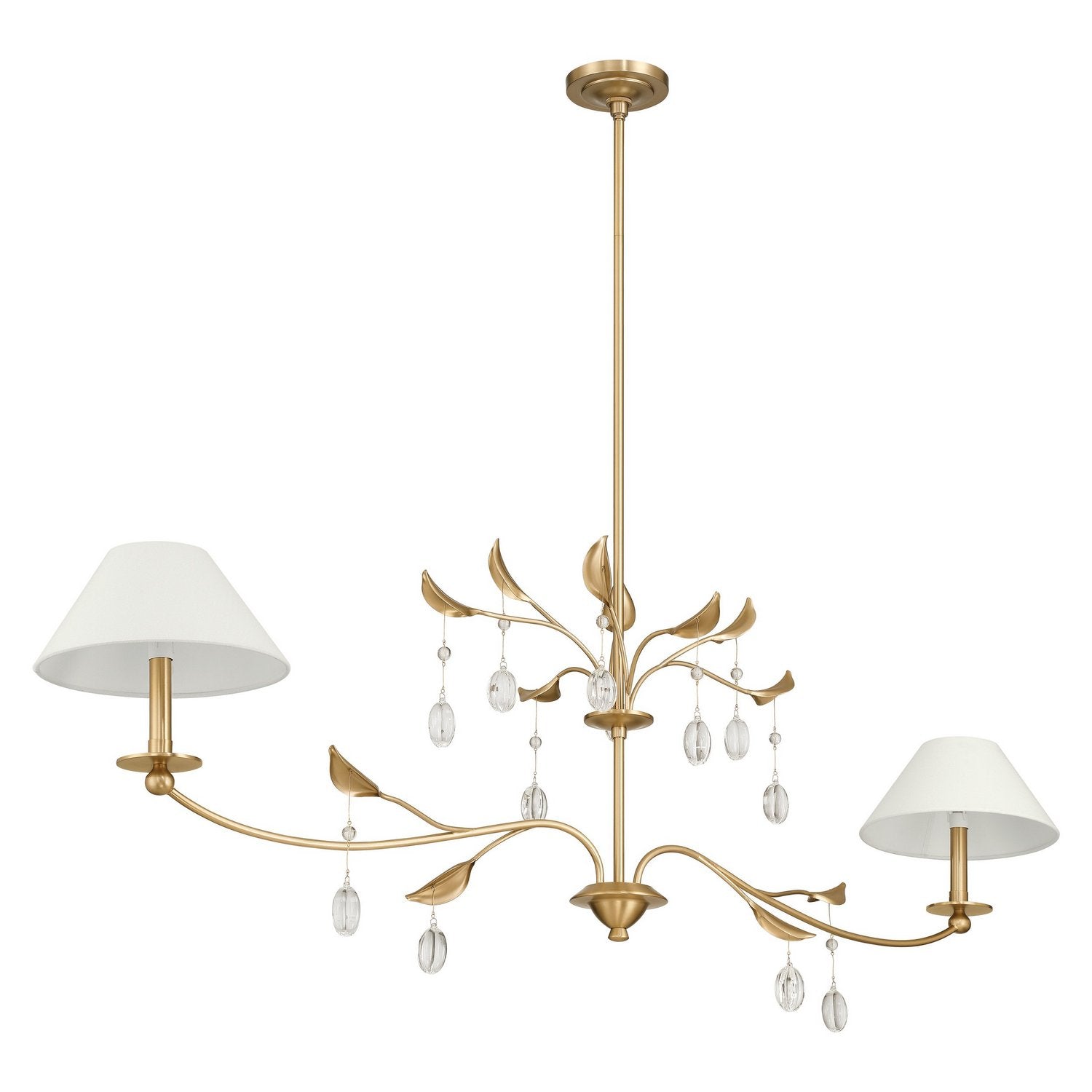 Thesis Lighting 207343A Presley Linear Chandelier in Champagne Gold, Clear