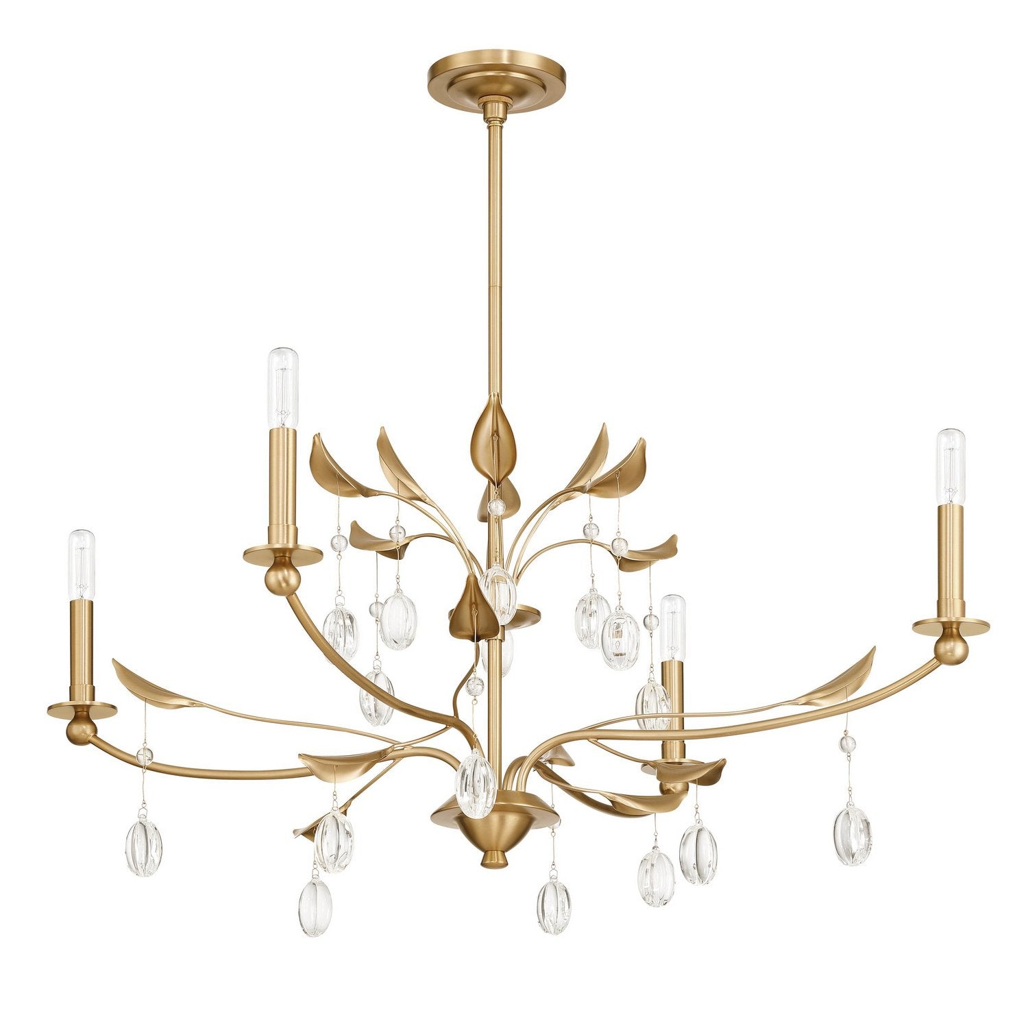 Thesis Lighting 207344A Presley Chandelier in Champagne Gold, Clear