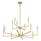 Thesis Lighting 207361A Montclair 12 Light Chandelier in Brushed Gold, White