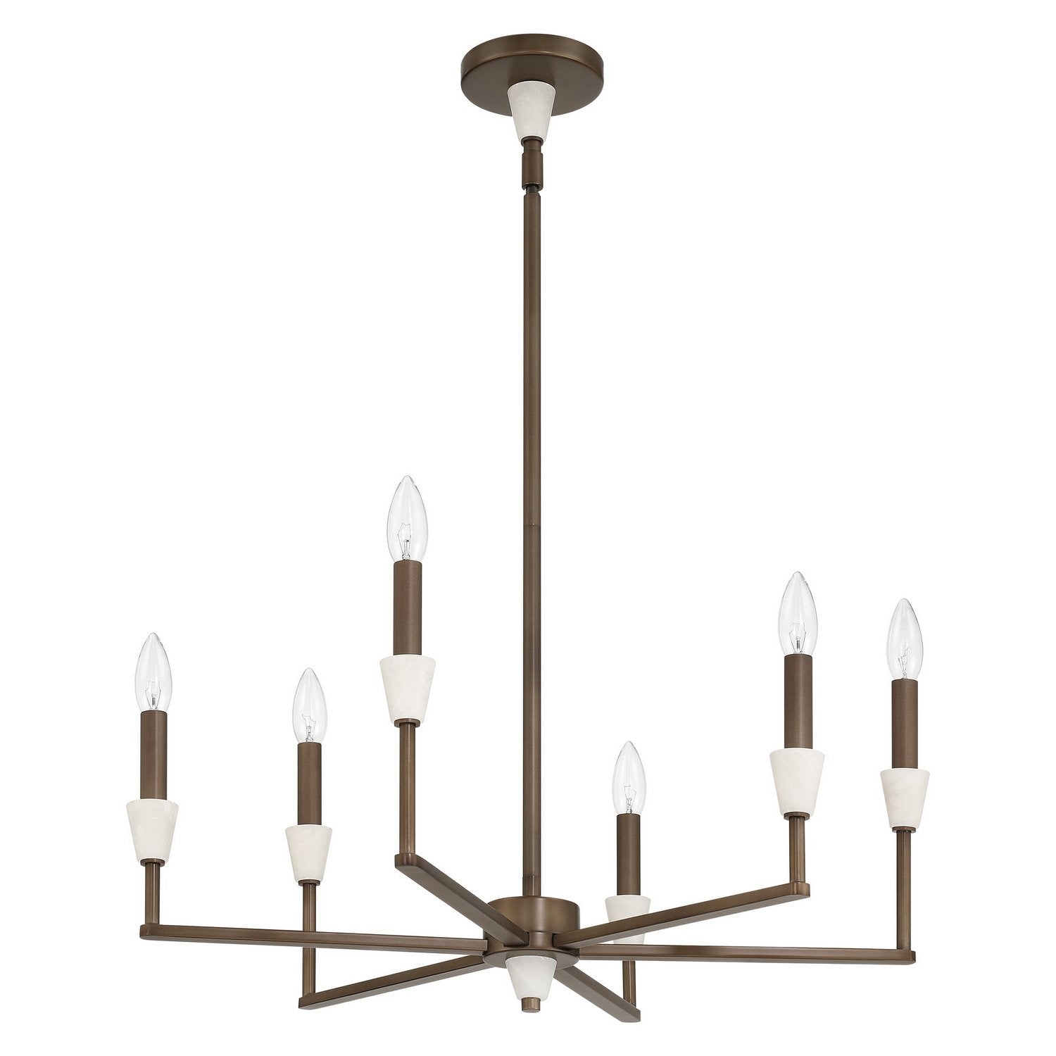 Thesis Lighting 207363A Montclair Chandelier in Forged Bronze, White