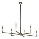 Thesis Lighting 207365A Montclair Linear Chandelier in Forged Bronze, White