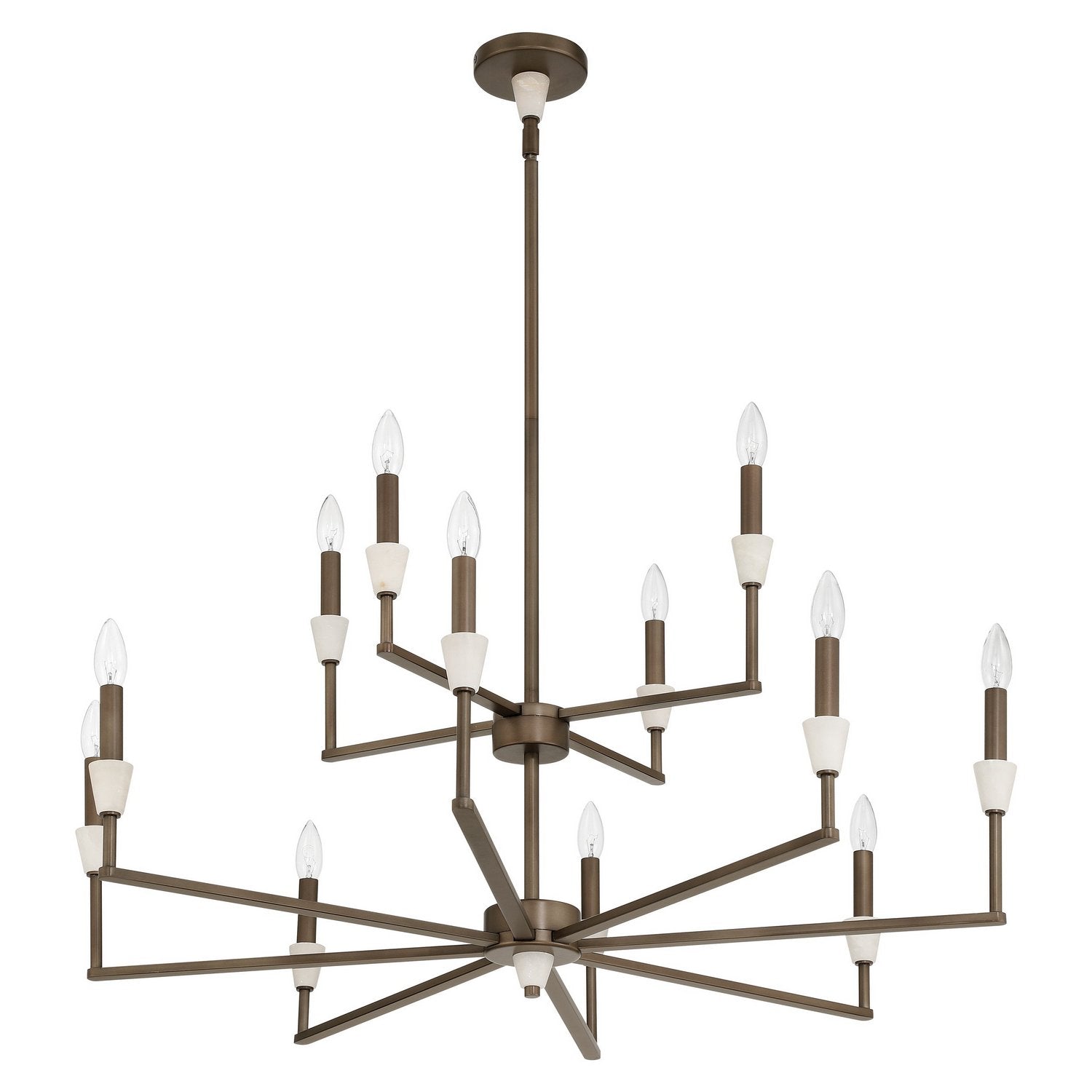 Thesis Lighting 207366A Montclair 12 Light Chandelier in Forged Bronze, White