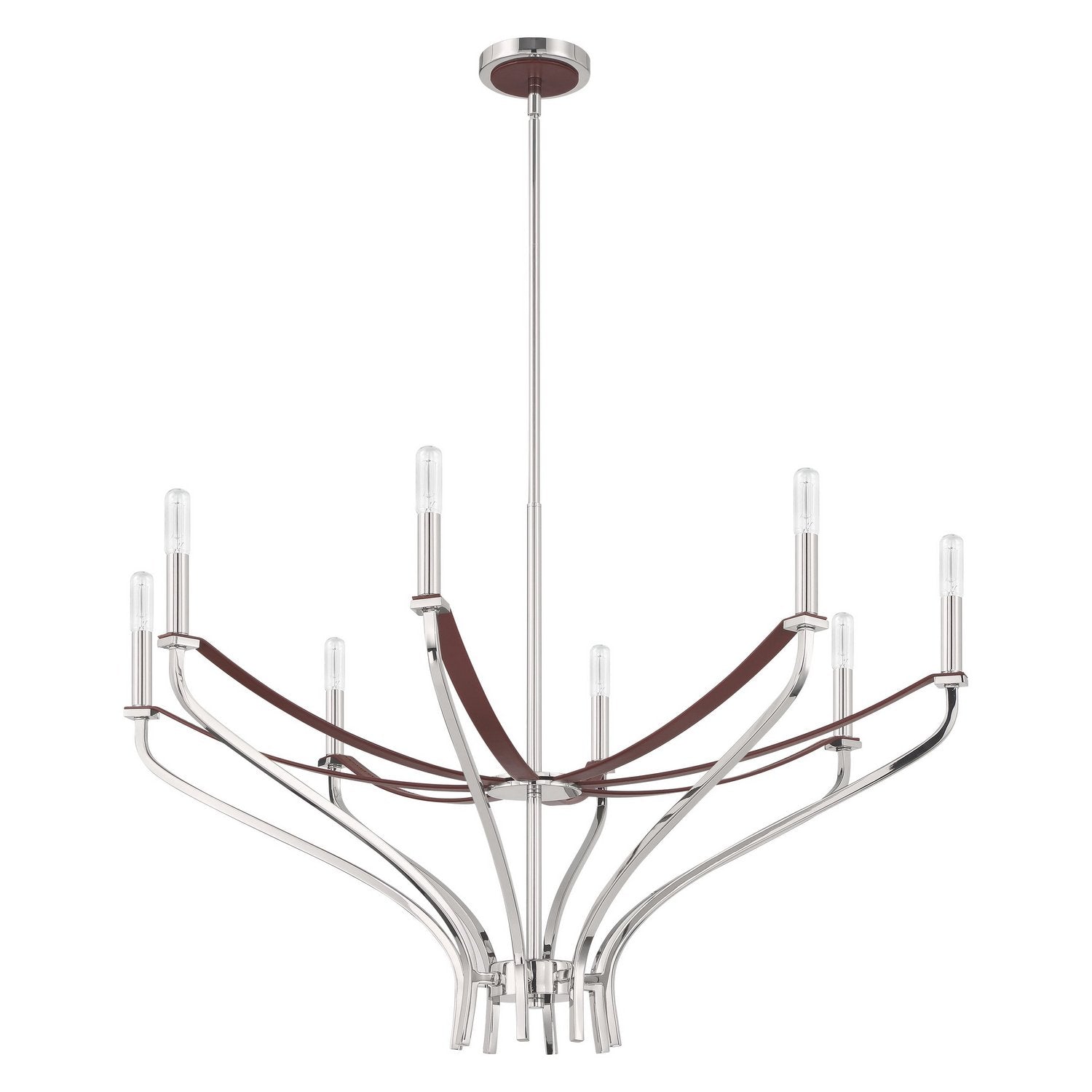 Thesis Lighting 207374A Sussex Chandelier in Polished Nickel, Dark Brown