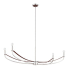 Thesis Lighting 207376A Sussex Linear Chandelier in Polished Nickel, Dark Brown