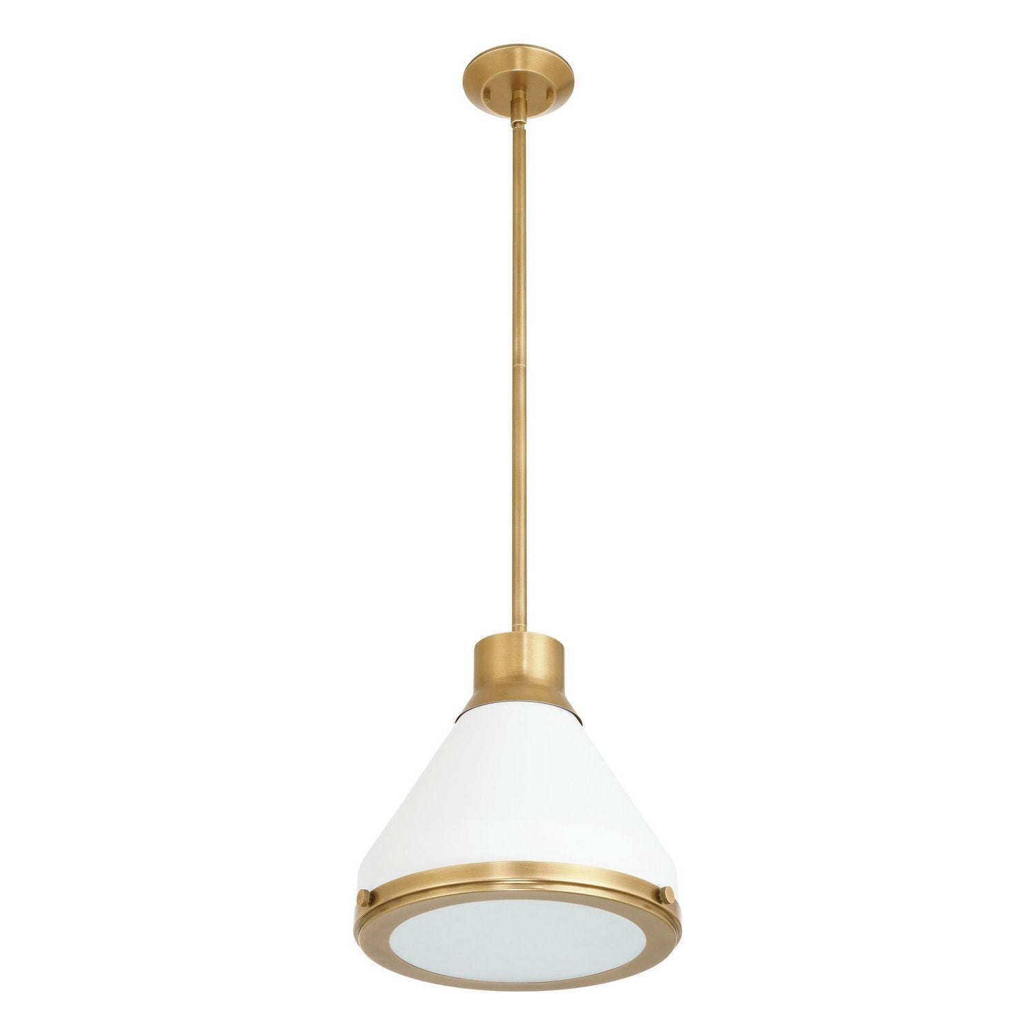 Éclairage de thèse 207397A Doyle Suspension en laiton naturel, blanc mat