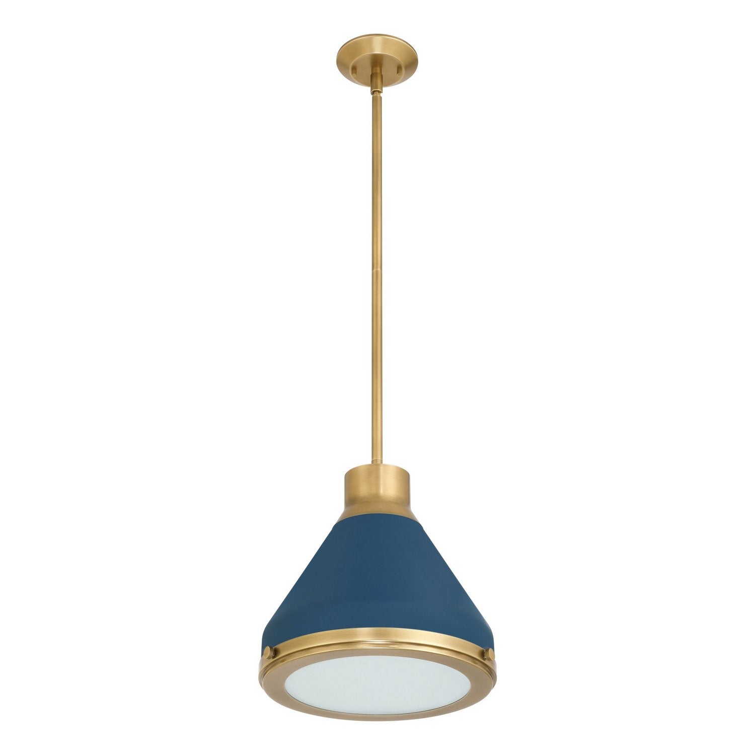 Éclairage de thèse 207399A Doyle Suspension en laiton naturel, bleu mat