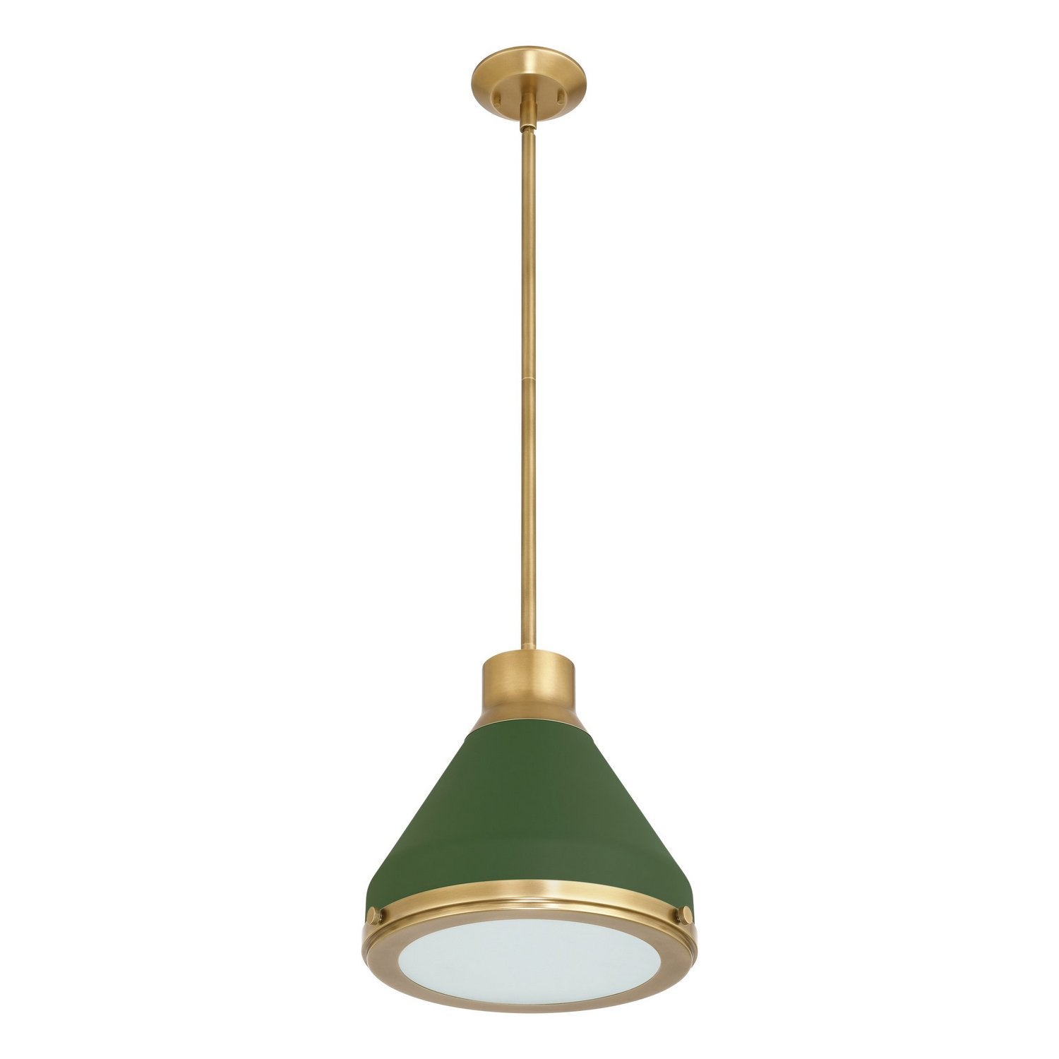 Éclairage de thèse 207401A Doyle Suspension en laiton naturel, vert mat