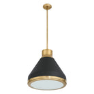 Thesis Lighting 207403A Doyle Pendant in Natural Brass, Matte Black