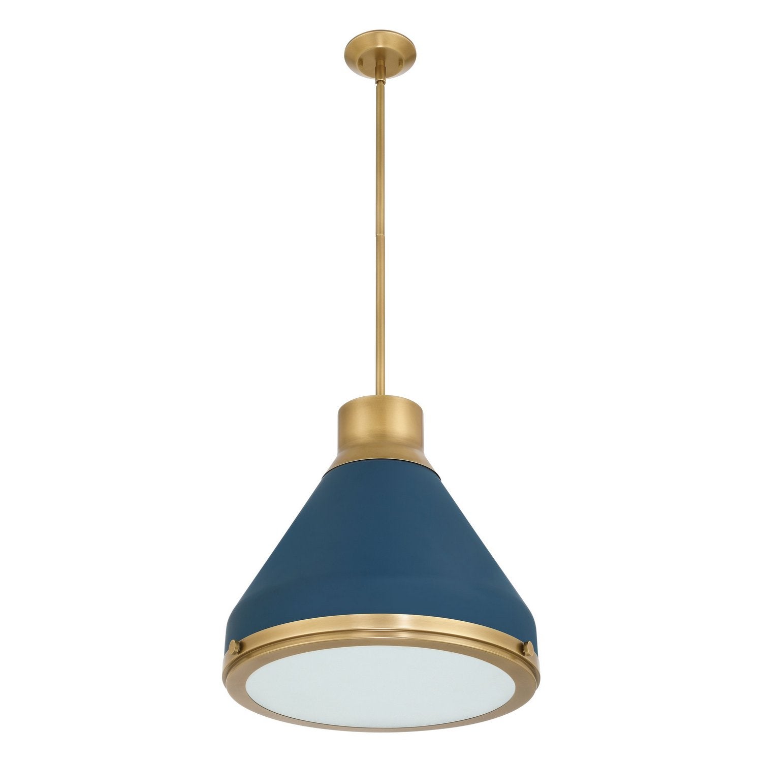 Éclairage de thèse 207404A Doyle Suspension en laiton naturel, bleu mat