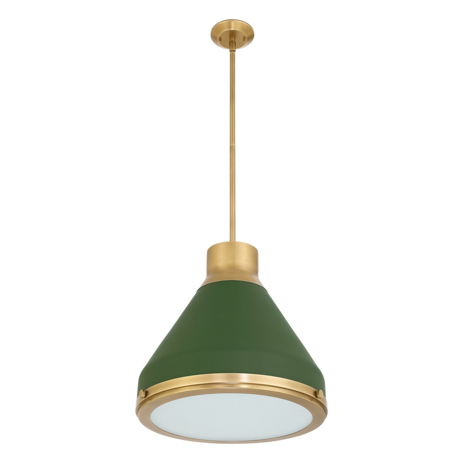 Éclairage de thèse 207405A Doyle Suspension en laiton naturel, vert mat