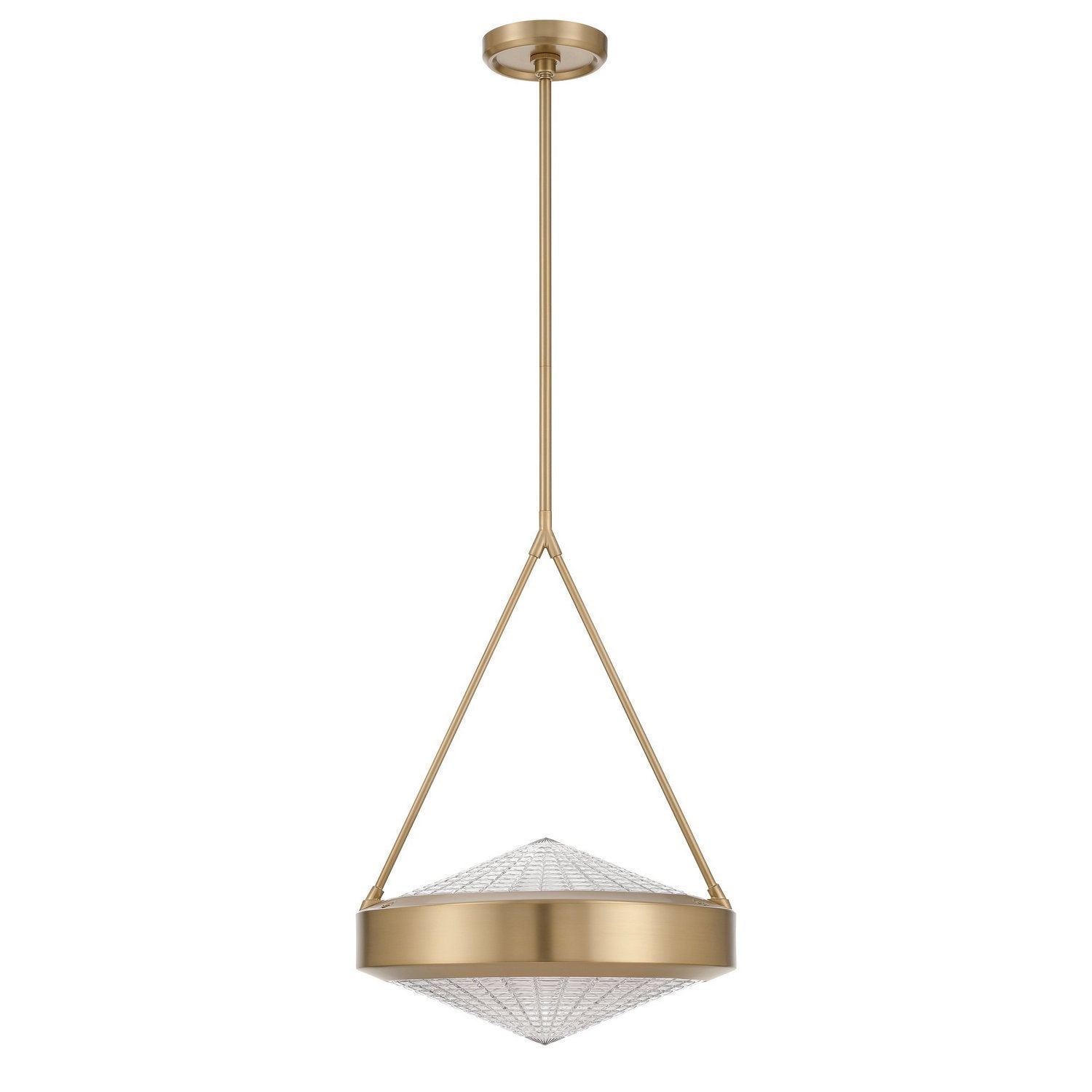 Éclairage de thèse 207426A Agate Suspension en or champagne, Holophane transparent