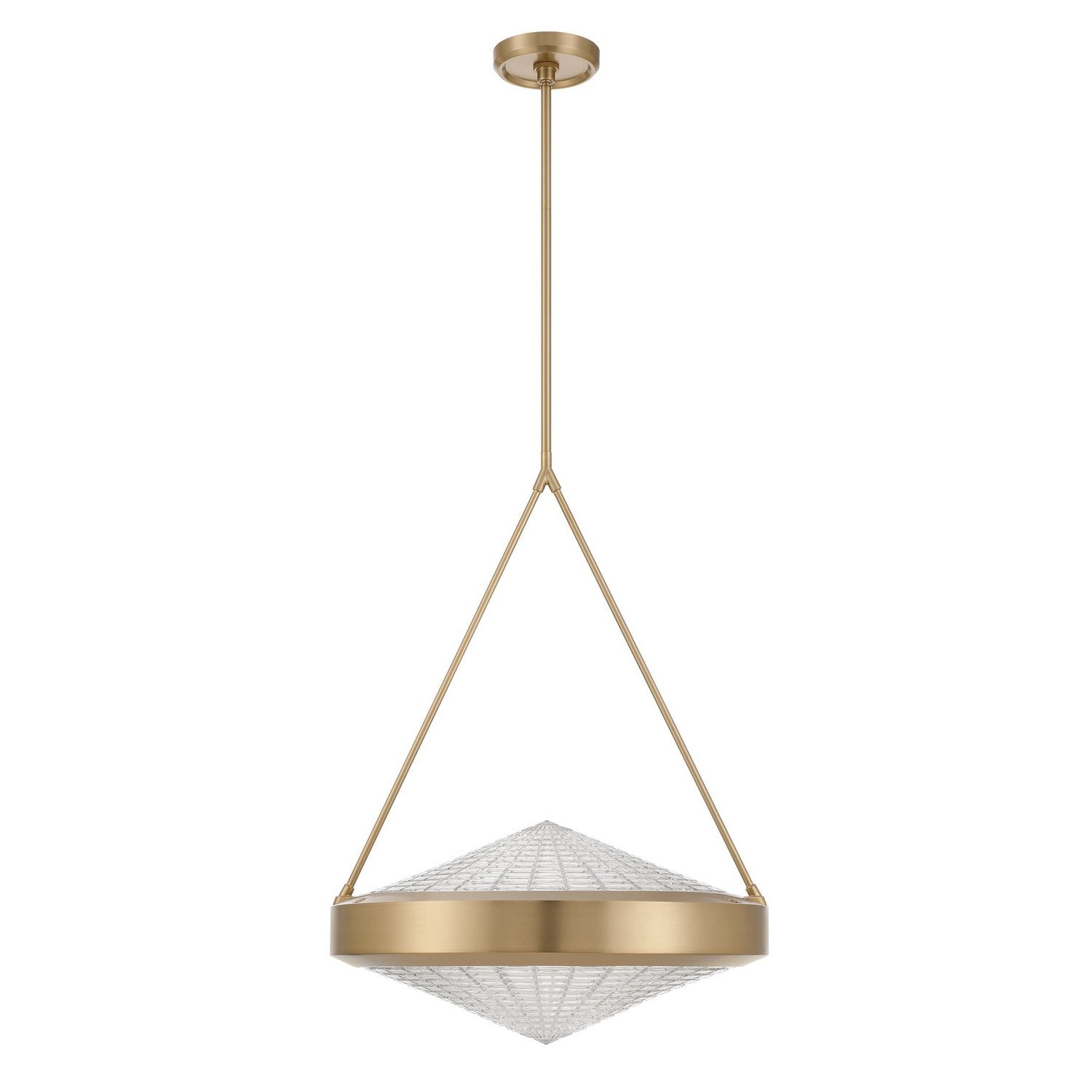Éclairage de thèse 207427A Agate Suspension en or champagne, Holophane transparent