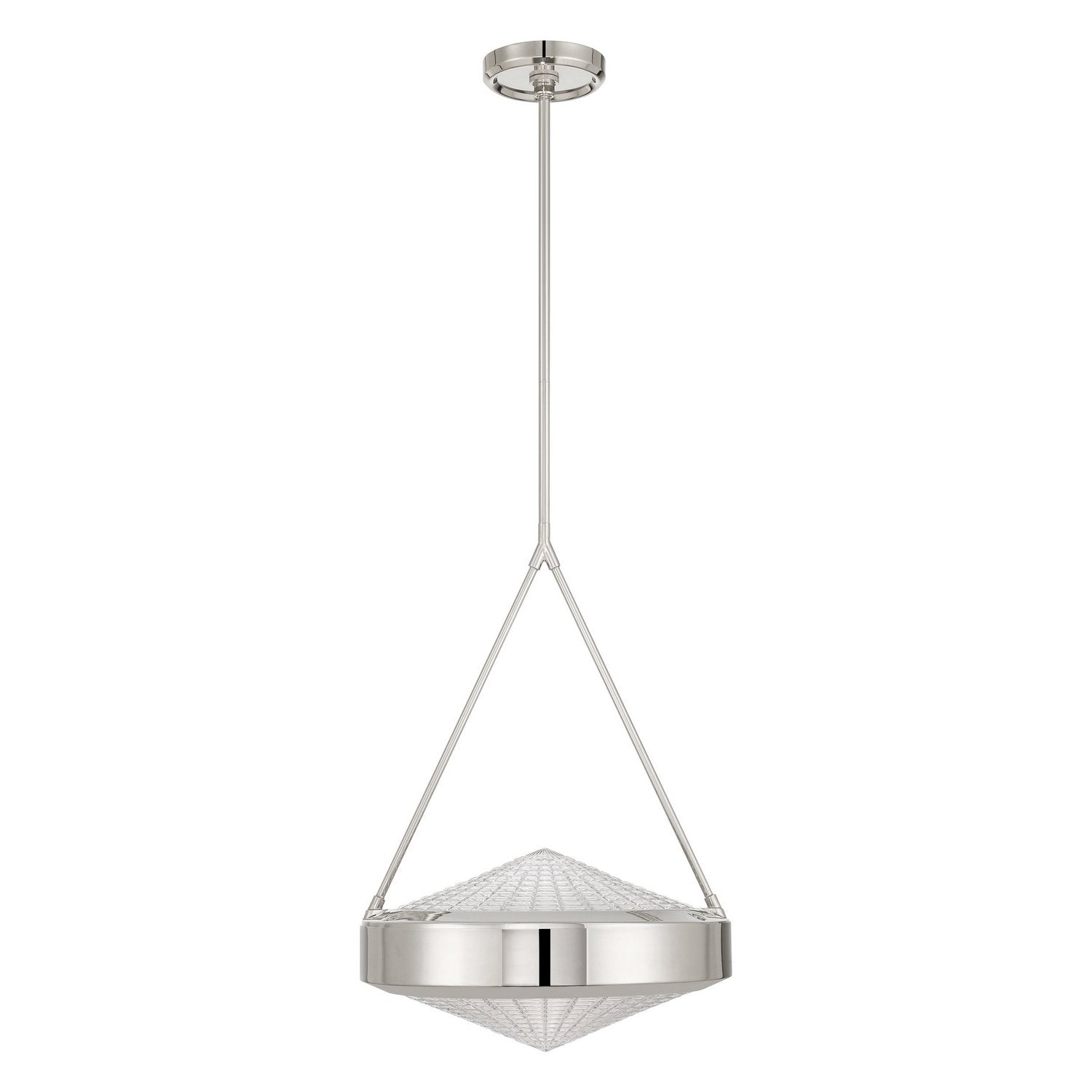 Éclairage Thesis 207428A Agate Suspension en nickel poli, Holophane transparent