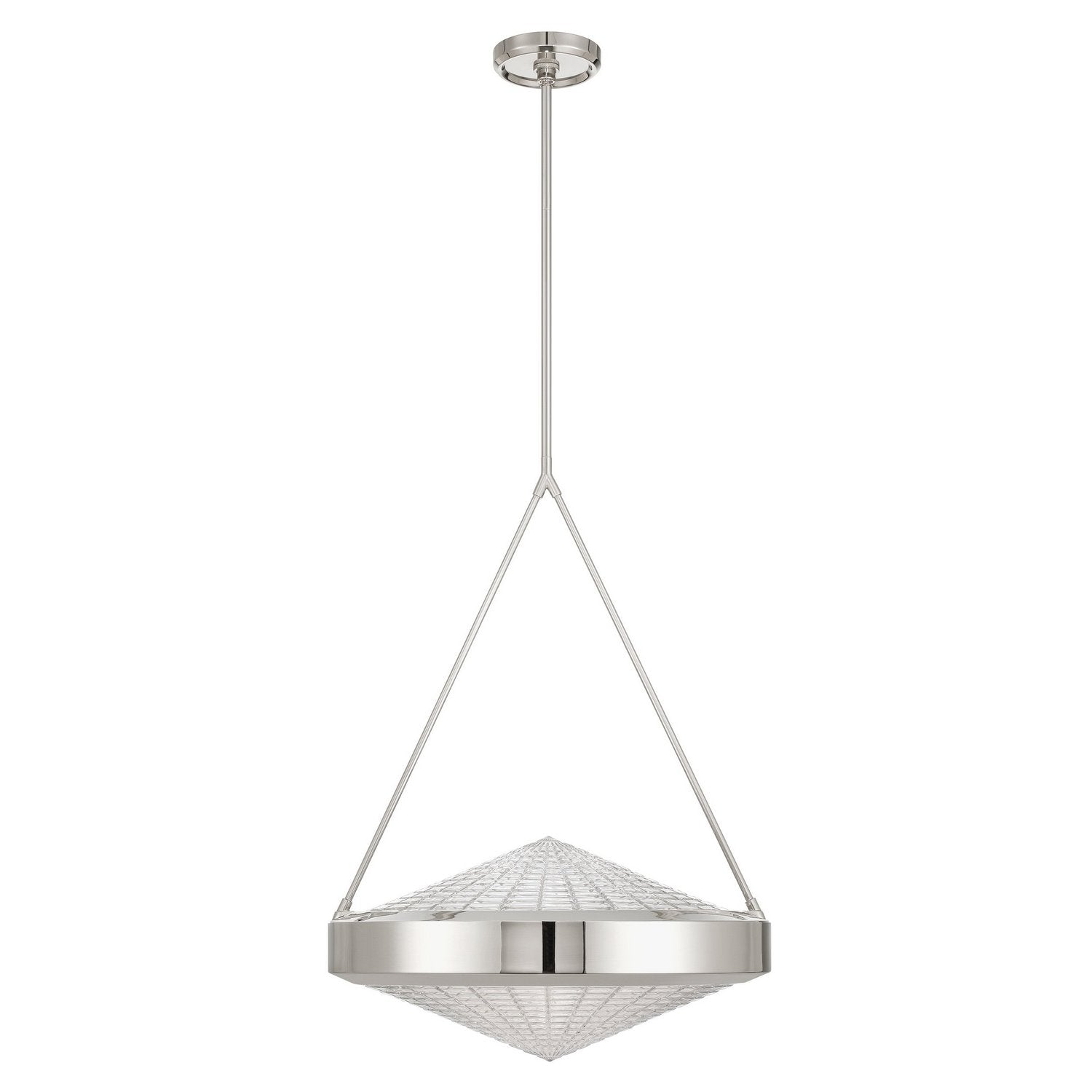 Éclairage de thèse 207429A Agate Suspension en nickel poli, Holophane transparent