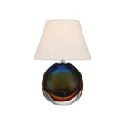 Currey and Company - 6700-0015 - Une lumière Lampe de table - Voyage Nickel sans fil Lampe de table - Vert Bleu / Ambre / Transparent