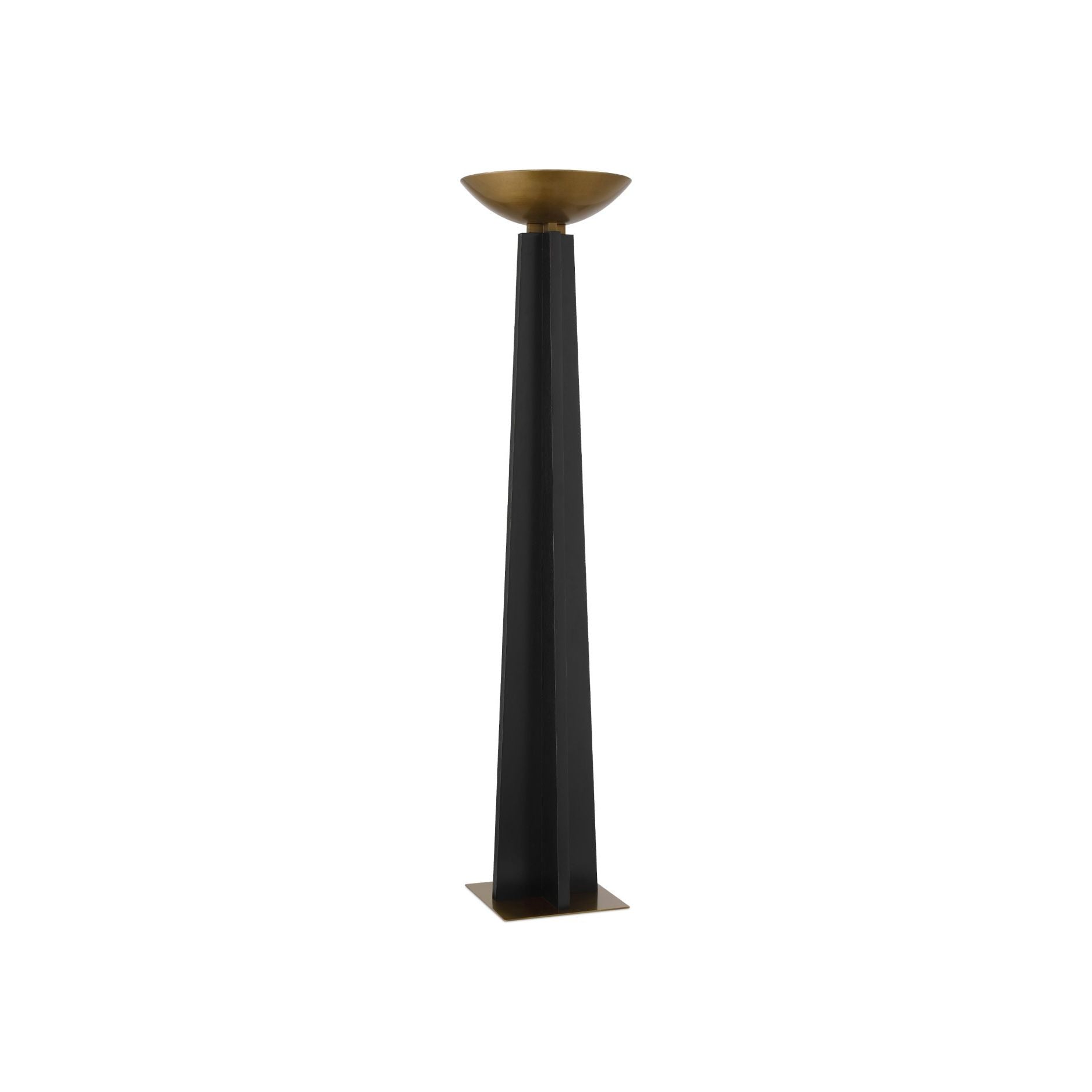 Currey and Company - 8000-0167 - Lampadaire LED - Lampadaire Calyx Torchiere - Noir / Laiton antique