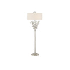 Currey and Company - 8000-0169 - Lampadaire à deux lumières - Myosotis - Transparent / Feuille d'argent