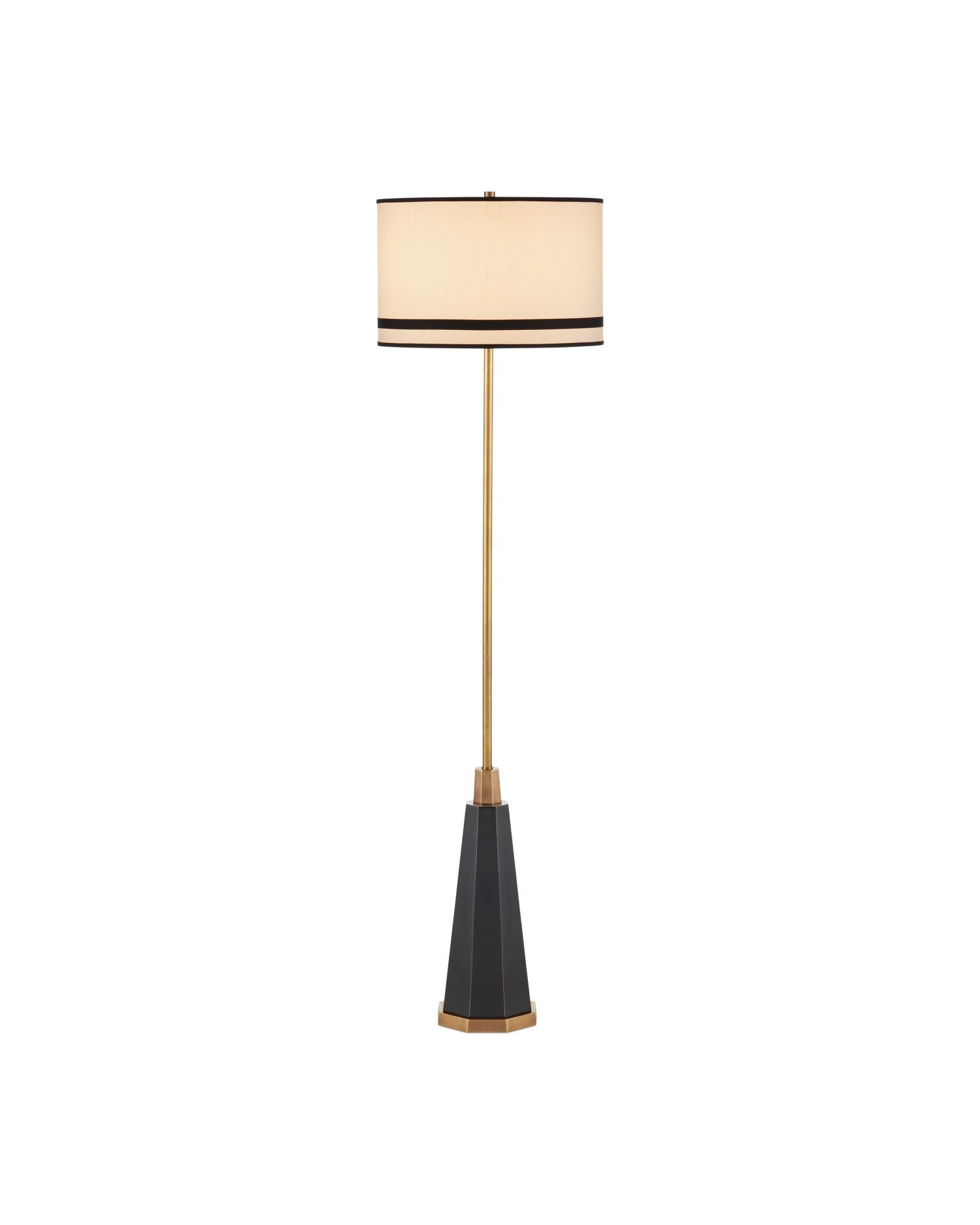 Currey and Company - 8000-0174 - One Light Floor Lamp - Gieves - Black / Bronze / Antique Brass