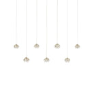 Currey and Company - 9000-1054 - Sept Lumières Suspension Collection Crystal Bud - Cristal/Feuille d'argent contemporaine