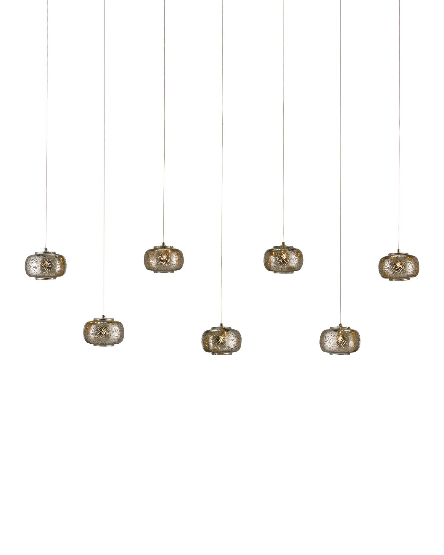Currey and Company - 9000-1057 - Seven Light Pendant - Pepper Collection - Nickel