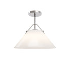 Currey and Company - 9000-1280 - Une lumière Suspension - Bronwen - Blanc opaque / Nickel poli