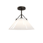 Currey and Company - 9000-1281 - Une lumière Suspension - Bronwen - Blanc opaque / Bronze huilé