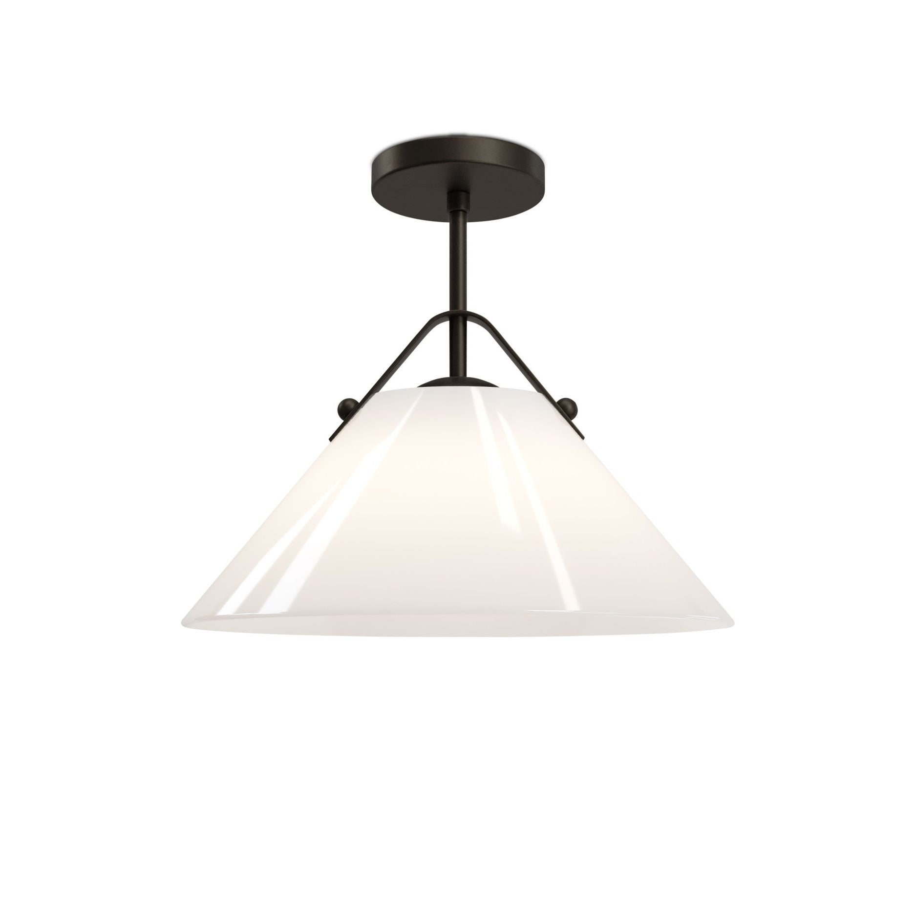Currey and Company - 9000-1281 - Une lumière Suspension - Bronwen - Blanc opaque / Bronze huilé