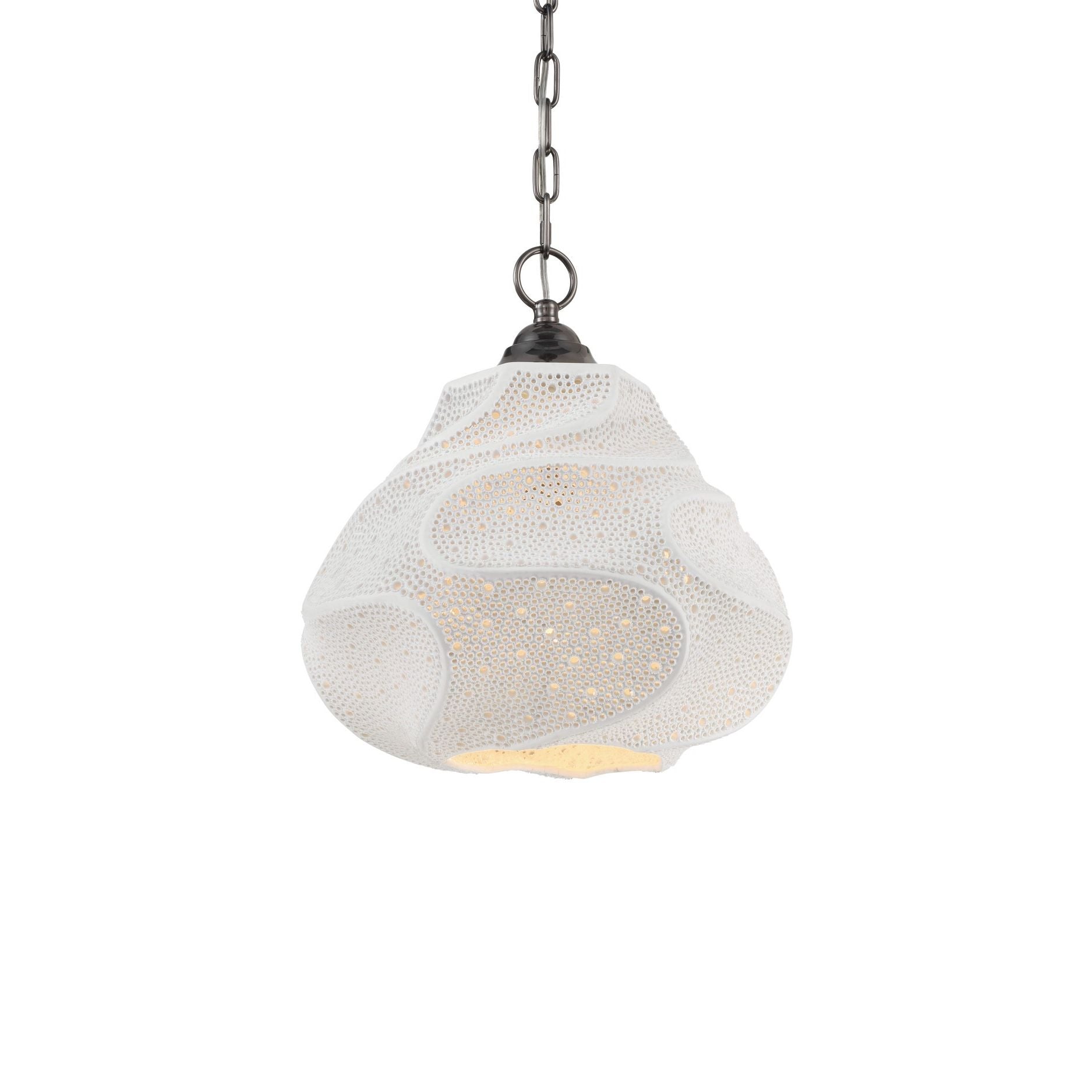 Currey and Company - 9000-1283 - One Light Pendant - Wintershall White Pendant - White / Antique Brushed Nickel