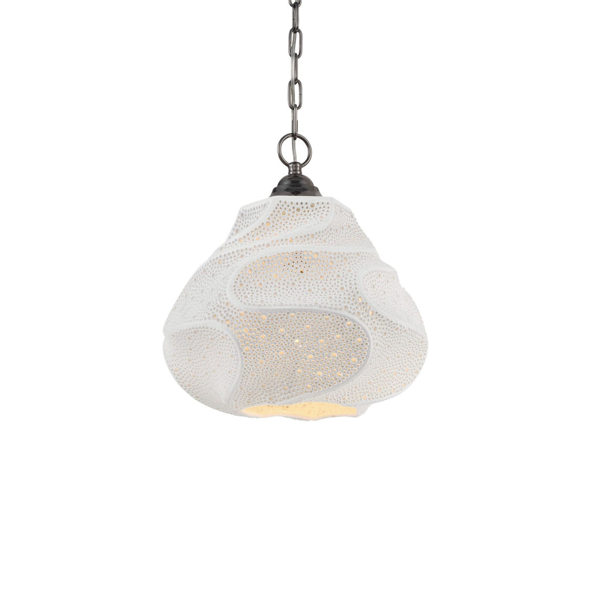 Currey and Company - 9000-1283 - One Light Pendant - Wintershall White Pendant - White / Antique Brushed Nickel