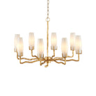 Currey and Company - 9000-1285 - Huit Lumières Suspendu - Mathilda - Blanc / Or mat
