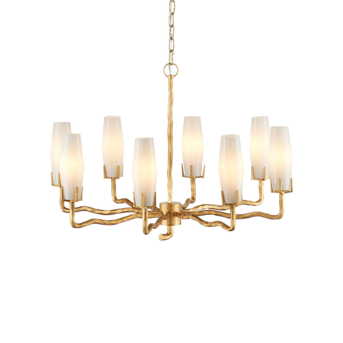 Currey and Company - 9000-1285 - Eight Light Chandelier - Mathilda - White / Matte Gold