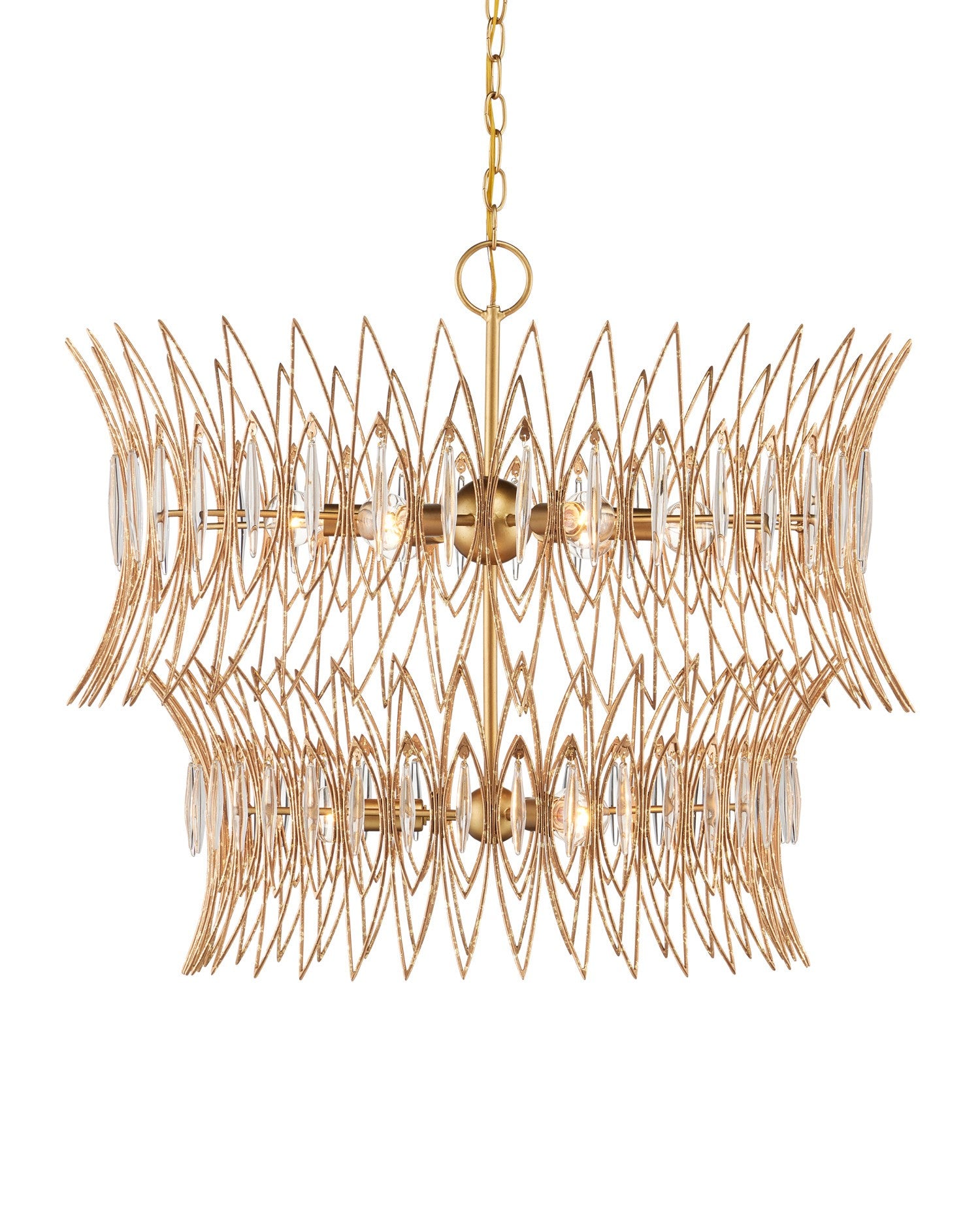 Currey and Company - 9000-1287 - Nine Light Chandelier - Marquise - Clear / Luxor Gold