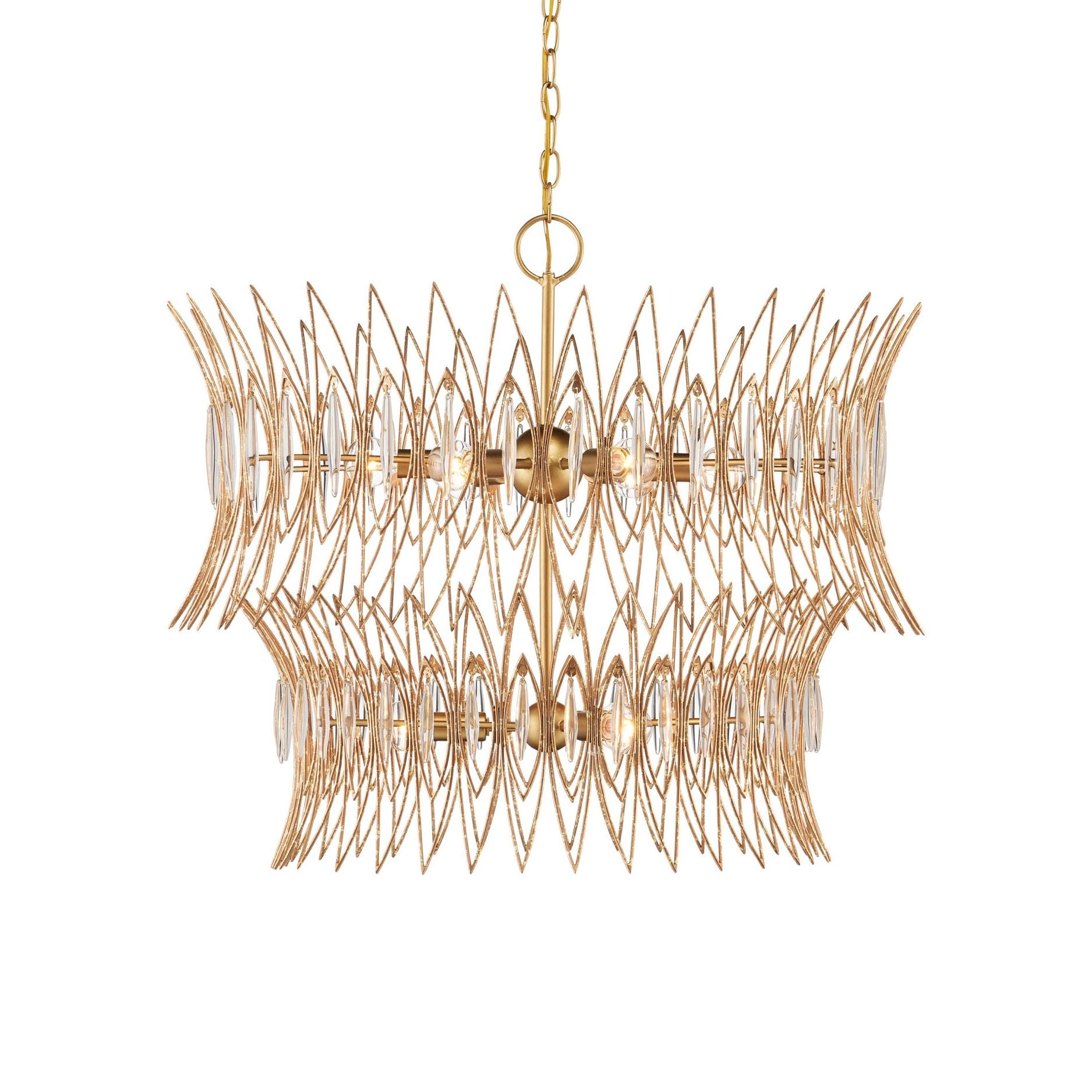 Currey and Company - 9000-1287 - Neuf Lumières Suspendu - Marquise - Transparent / Or Luxor